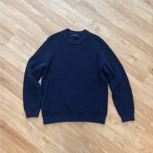 Quince 100% Organic Cotton Ribbed Crewneck Sweater Size L